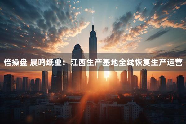 倍操盘 晨鸣纸业：江西生产基地全线恢复生产运营