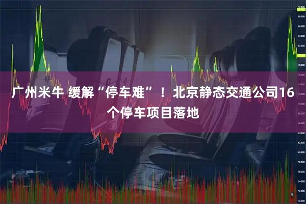 广州米牛 缓解“停车难” !北京静态交通公司16个停车项目落地